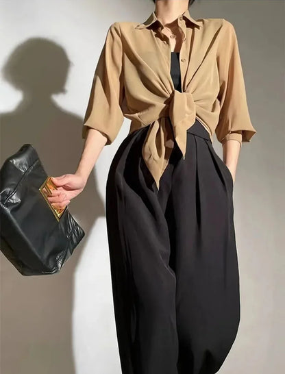 SMVP Chiffon Blouse for Women 2025 New Summer Sheer Mesh Long Sleeve Sun Protection Shirts Korean Fashion Office Lady Shirt Tops