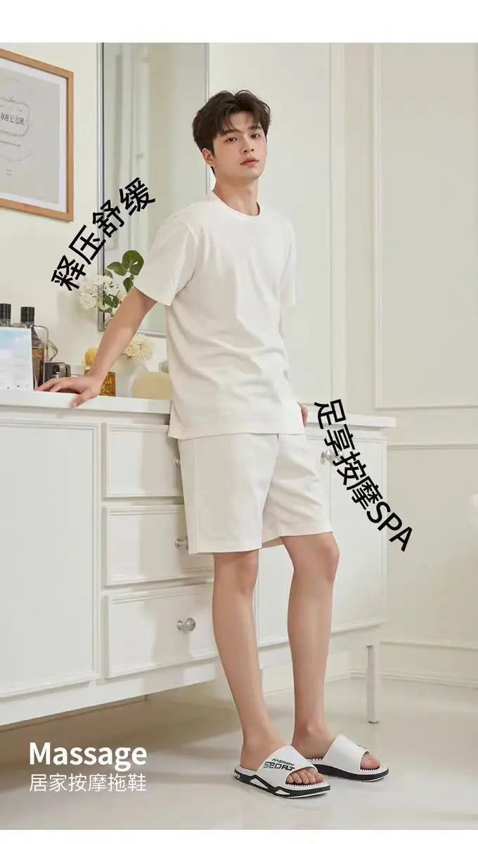 Couple massage slippers men's bathroom shower 2026 new acupoint foot therapy home indoor men's cool slippers summer
