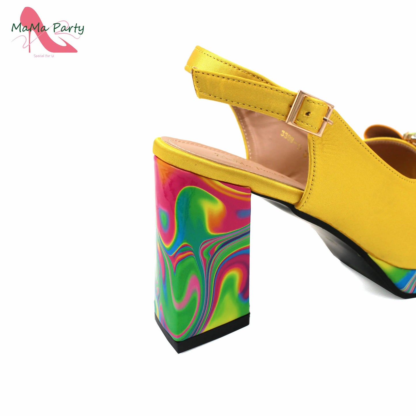 2024 New Design Italian Women Shoes and Bag to Match in Super High Heels in Yellow African Ladies Sandals for Wedding Party