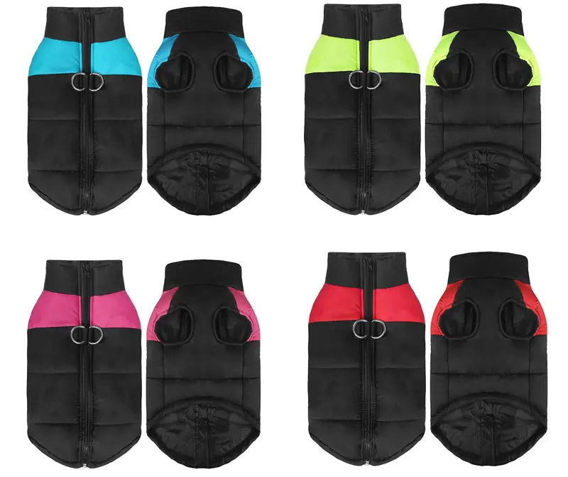 Pet Waterproof Warm Large Dog Coat Puppy Clothing Pet Vest Jacket Winter Warm Dog Clothes Waterproof Pet Vest Zipper Jacket