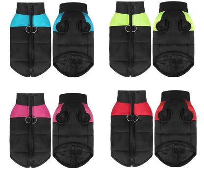 Pet Waterproof Warm Large Dog Coat Puppy Clothing Pet Vest Jacket Winter Warm Dog Clothes Waterproof Pet Vest Zipper Jacket