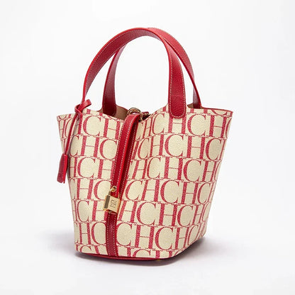 CH Large Capacity Commuter Travel Handbag Luxury Brand Fashion Texture Letter Printed Women's Shoulder Bag