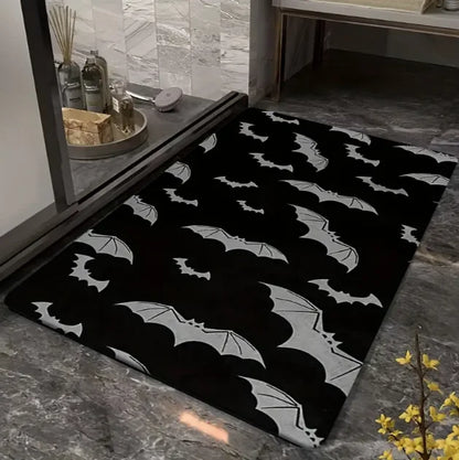 A Halloween Purple Skull Carpet Full of Festive Soft Flannel Floor Mat Living Rooms Bedrooms and Pumpkin Decorative Carpets