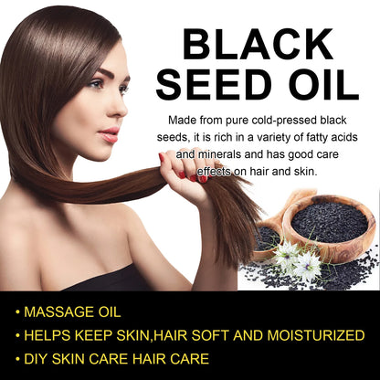 EELHOE Black Seed Oil Natural Organic Scalp Care Baldness Treatment for Damaged Hair Growth Products Dense Anti Hair Loss Oil