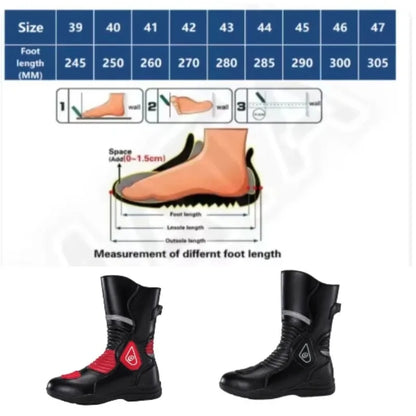 Hot Men Leather Moto Boots High Top Waterproof, Anti-collision Motorcbike Boots Breathable, Anti-skid, Safe Outdoor Riding