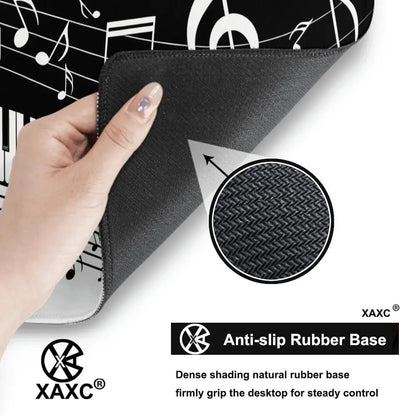 Music symbol and piano design Mouse Pad Large Computer Office Table Mats Rubber Anti-slip Gaming Keyboard Long Desk Pad HYBXXC