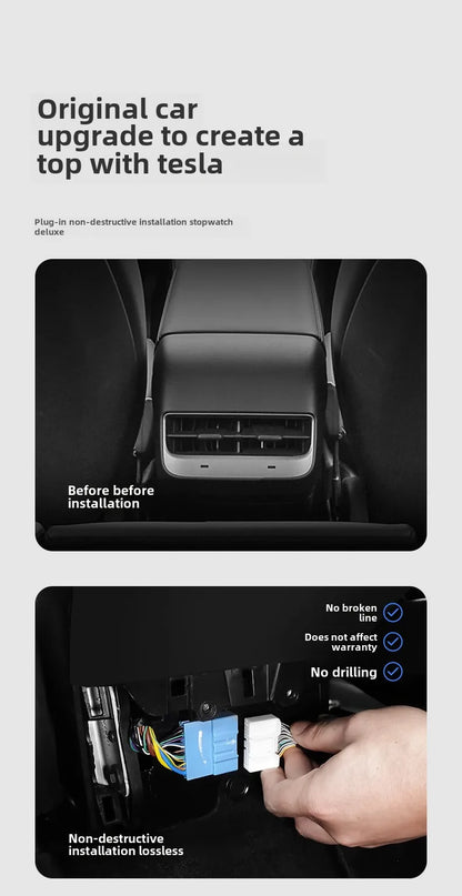 Model 3/Y 8.66 Inch Rear Display Screen for Tesla Model 3 2017-2023 Model Y 2019-2024 4G+64G Rear Entertainment Display Support