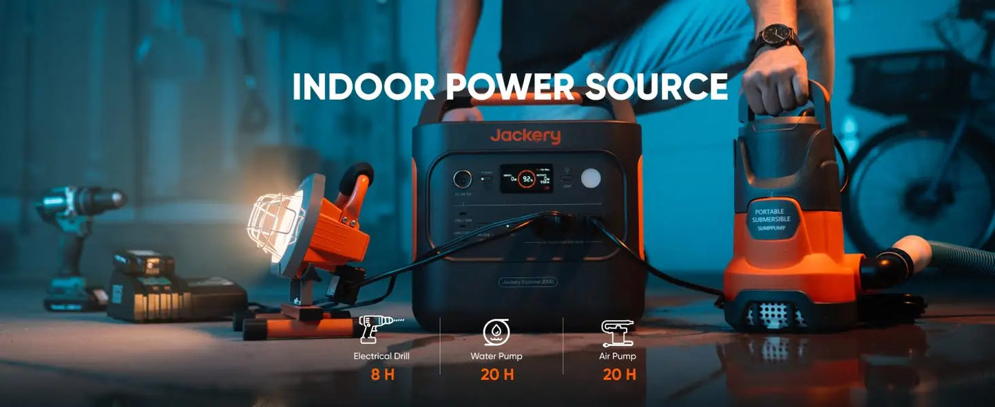 Jackery Explorer 2000v2 Portable Power Station with 200W Solar Panel,Solar Generator for Camping, Hiking, and Outdoor Energy Use