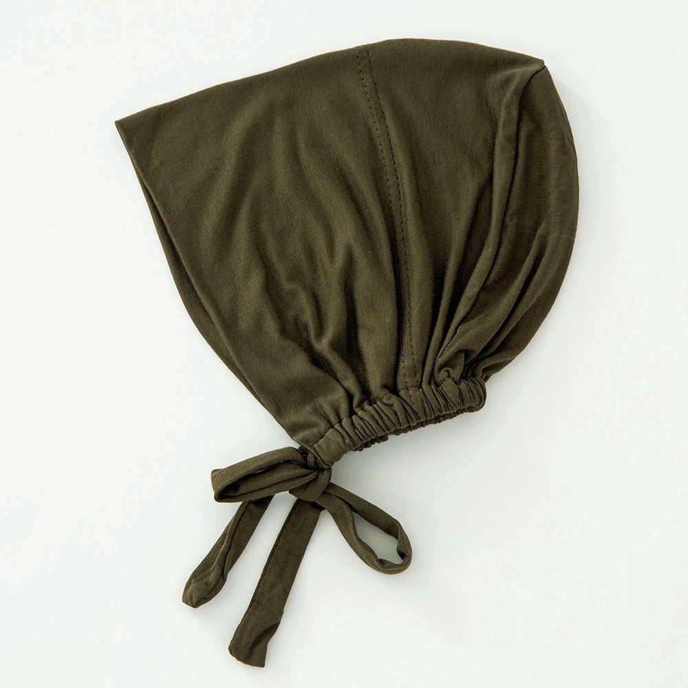 82 Colors Tie-Back Undercaps Fashion Women's Inner Hijab Muslim Cap Bonnet Plain Islamic Cotton Spandex Jersey DEW Underscarf