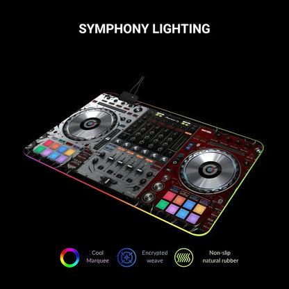 RGB Radio Dj Workbench Mouse Pad Gamer HD Large HD HYBXAXC Desk Mats MousePads Natural Rubber Carpet Anti Slip Laptop Mice Pad