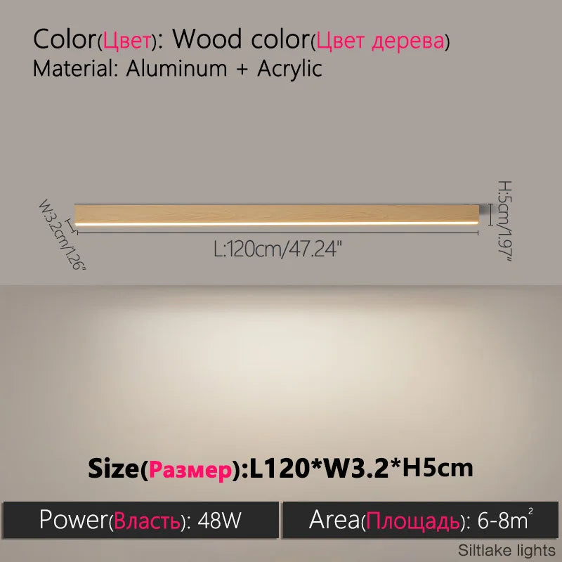 Modern Long Strip Ceiling Light Surface Mounted Minimalist Aisle Lamp Living Room Bedroom Kitchen Home Office LED Lighting
