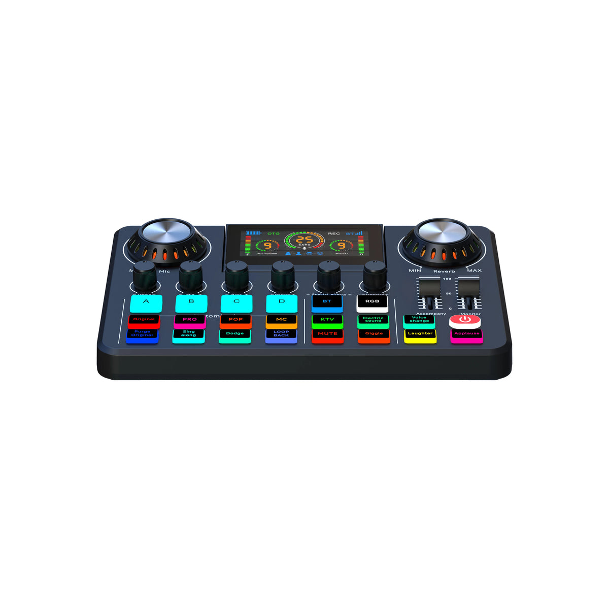 F-668 Audio Mixer Live Sound Card – Folding Digital Sound Board with Voice Changer & RGB, for Streaming Gaming Recording