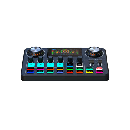 F-668 Audio Mixer Live Sound Card – Folding Digital Sound Board with Voice Changer & RGB, for Streaming Gaming Recording