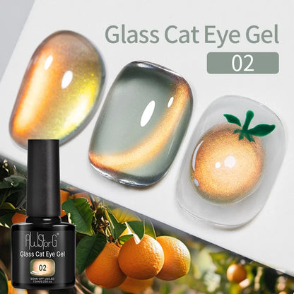AWStorG 7.5ml Light Color Cat Eye Gel Nail Polish Pink Semi Permanent Glitter Magnetic Gel Soak Off UV LED Varnish Nail Art
