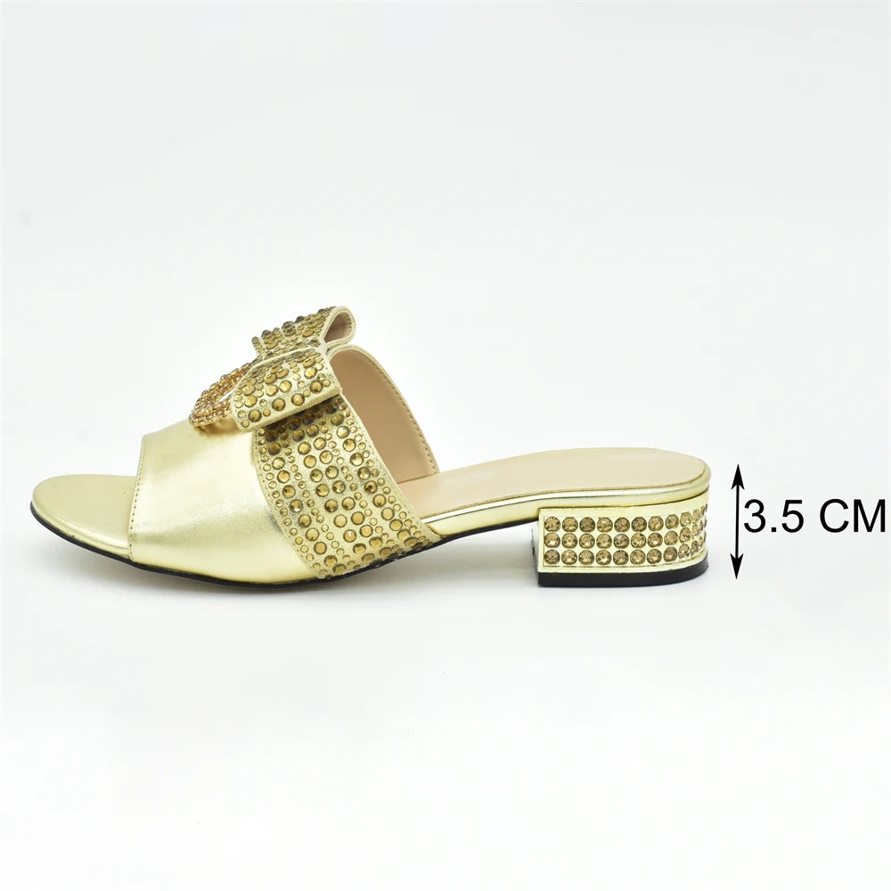 Fashion Women Shoes and Bag Set In Italy Matching Shoes and Bag Set Decorated with Rhinestone Nigerian Shoes and Matching Bags