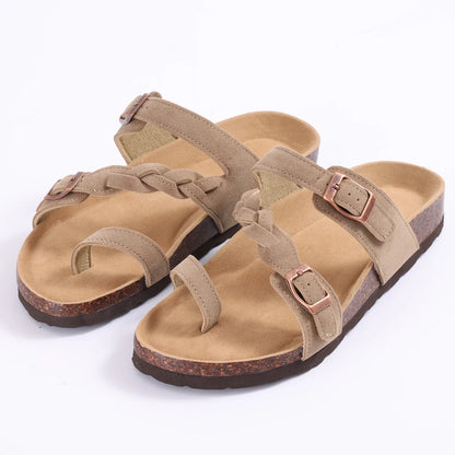 Kidmi Summer New Women's Slippers With Double Adjustable Buckle Casual Non-slip Comfortable Beach Slippers Outdoor Women Sandals