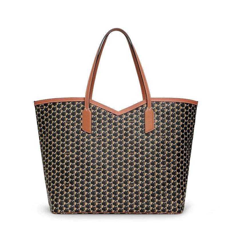Luxury Brand Tote Bag Woman Classic Monogram Print Coated Canvas Handbag Large Capacity Shoulder Bag With Removable Zipped Pouch