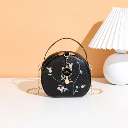 Circular Designer Fashion Women Shoulder Bag Leather Women's Messenger Crossbody Bags Ladies Purse Female Round Bolsa Handbag