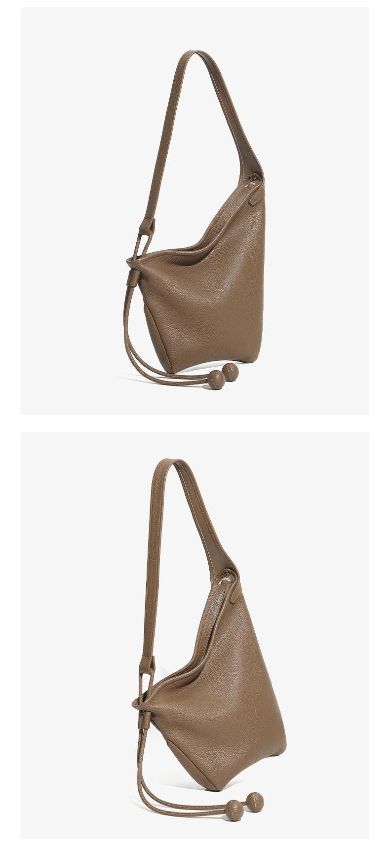 Women's Genuine Grade Cow Leather Handbags Luxury Designer Ladeis Shoulder Crossbody Bucket Bags for Woman Cowhide Underarm Bag