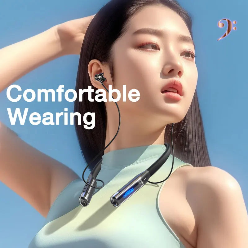 EARDECO 80 Hours Playback Bluetooth Headphone Neckband Wireless Headphones Bass Bluetooth Earphone with Mic Sport Stereo