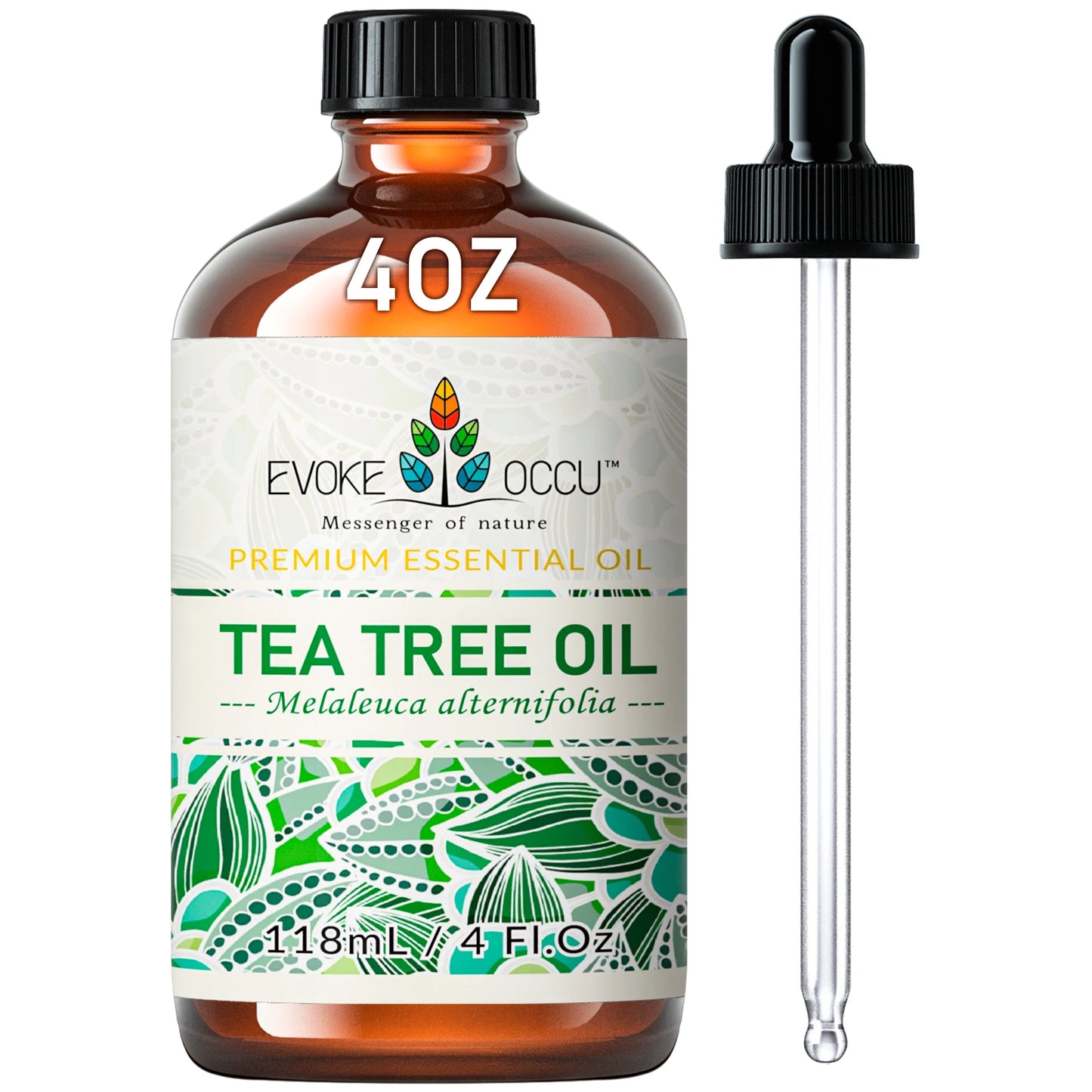 EVOKE OCCU Tea tree Essential Oils, 118ML/4 Fl.Oz. Premium Plant Oil for Hair&Nail Care Diffuser Soap Making, Add to Shampoo