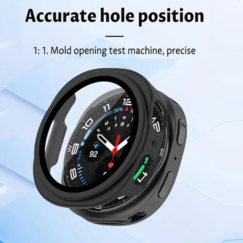 Tempered Glass+Case for Samsung Galaxy Watch 8 44mm 40mm Full PC bumper Cover Screen Protector Galaxy Watch 8Classic Accessories