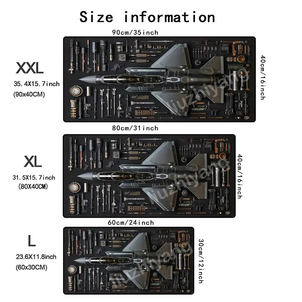 Large Airfield Theme Large Mouse Pad Stitched Edges Non-Slip Rubber Base XXL Gaming Keyboard Desk Mat Office Laptop Accessories