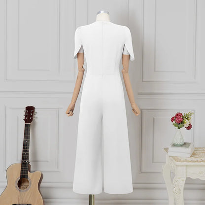 2025 ZANZEA Fashion Summer Women Party Jumpsuits Short Sleeve V-Neck Casual Rompers Playsuits Solid Elegant Pockets Streetwear