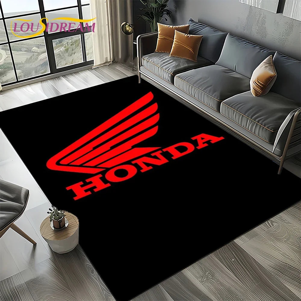 Racing Car H-HONDA HRC Motorcycle Carpet Rug for Living Room Bedroom Home Sofa Decoration,Kids Area Rug Non-slip Floor Mat Gift