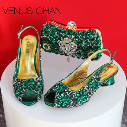 2024 Shoes and Bag for Party Wedding Plus Size Women Shoes 43 High Heels Sexy Ladies Luxery Shoes Women Dress Pumps with Purse