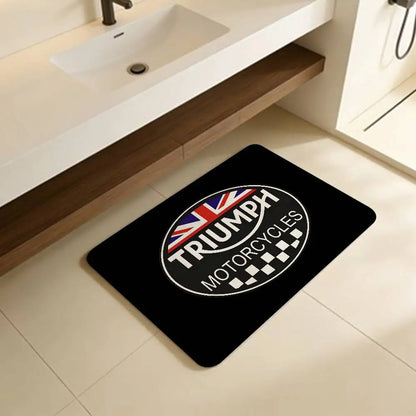 T-Triumph Motorcycle Logo Room Mats Retro Multiple Choice Living Room Kitchen Rug Non-Slip Welcome Rug