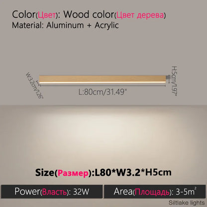 Modern Long Strip Ceiling Light Surface Mounted Minimalist Aisle Lamp Living Room Bedroom Kitchen Home Office LED Lighting