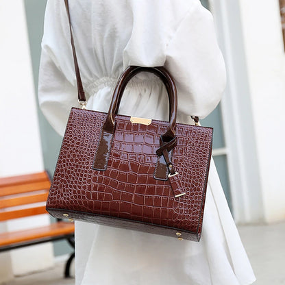 Patent Leather Women Messenger Bags Crocodile Female Crossbody Shoulder Hand Bags for Women High Quality Ladies Handbags