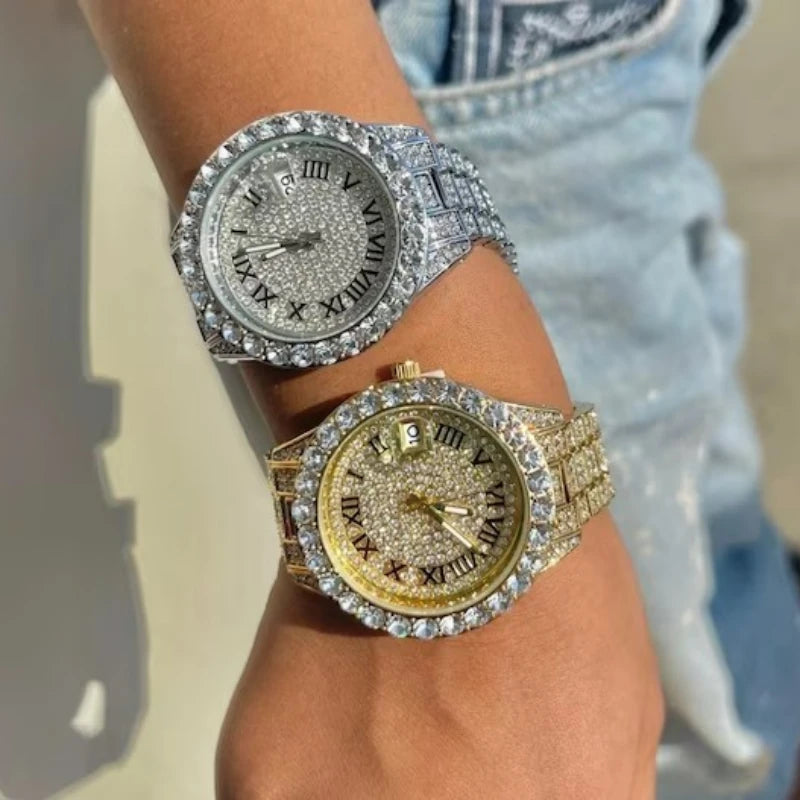 New Luxury Shiny Diamond Watch for Women Elegant Quartz Steel Bracelet Watches Zircon Crystal Fashion Wristwatch Clock Gifts