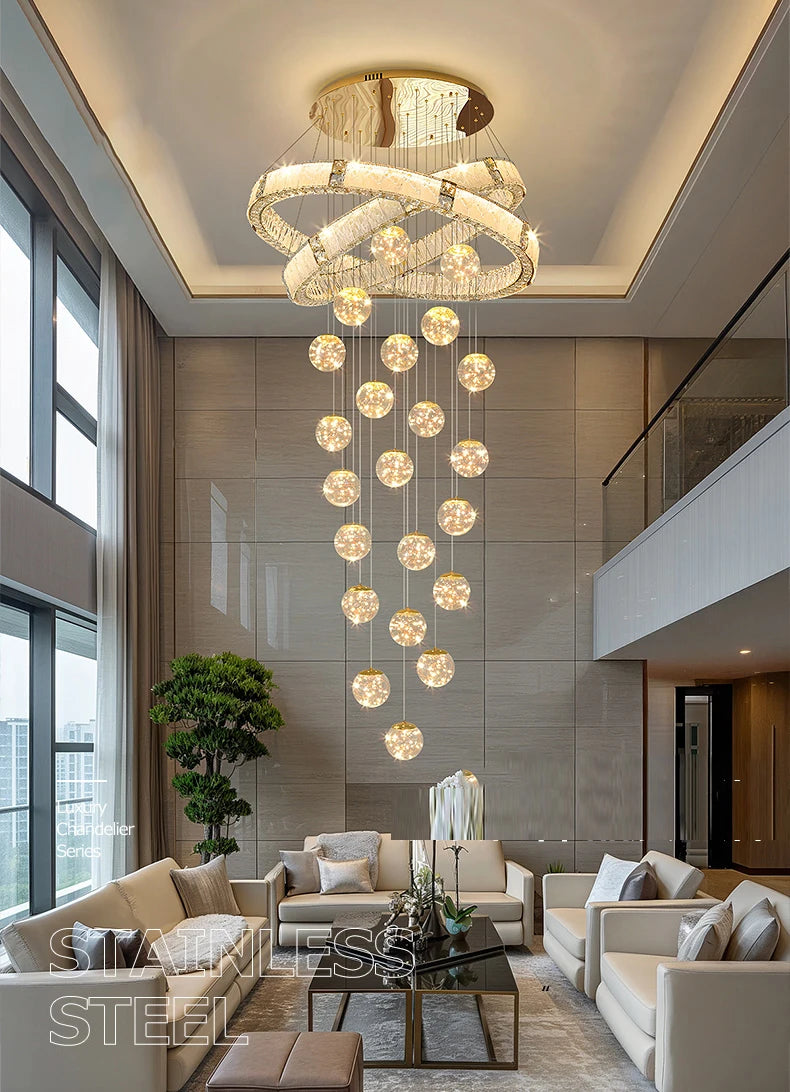 Modern home decor led lights pendant light lamps forstaircase Chandeliers for living room hanging light indoor lighting