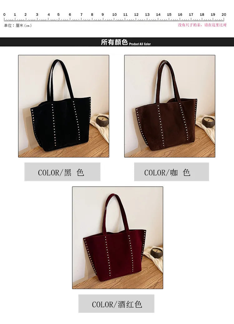 Fashion Microfiber Solid Sewing Shoulder Bags 2025 High Quality Retro Sweet Handbags Brand Sequined Large Capacity Bag for Women