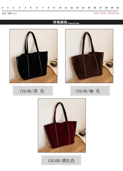 Fashion Microfiber Solid Sewing Shoulder Bags 2025 High Quality Retro Sweet Handbags Brand Sequined Large Capacity Bag for Women