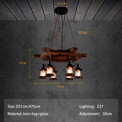 Classical Industrial Iron LED Wheel Pendant lights Metallic lustre Hanging Lamps Bar decoration Suspend Lamps Cafe Pendend Lamps