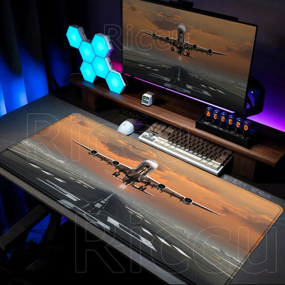 New Many Wallpaper Airplane Speedometer Mousepads Large 900x400mm Non-slip Mouse Pad Office Desk Mat Pc Gamer Table Mousepad XXL
