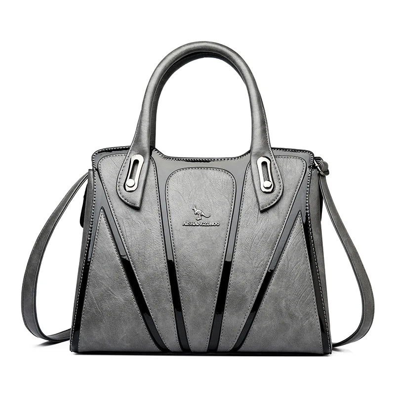 3 Layers Large Capacity Designer Women Top-Handle Bags Shoulder Crossbody Bags for Women Luxury Patent Leather Casual Tote Bag