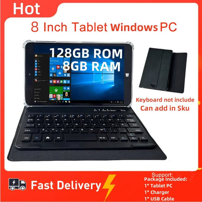 8.0 Inch Newest Sales 64 Bit AR2 Windows 10 Tablet PC Z8300 CPU 1280*800 Pixel Dual Camera Quad Core 8GB DDR3 RAM 128GB EMMC