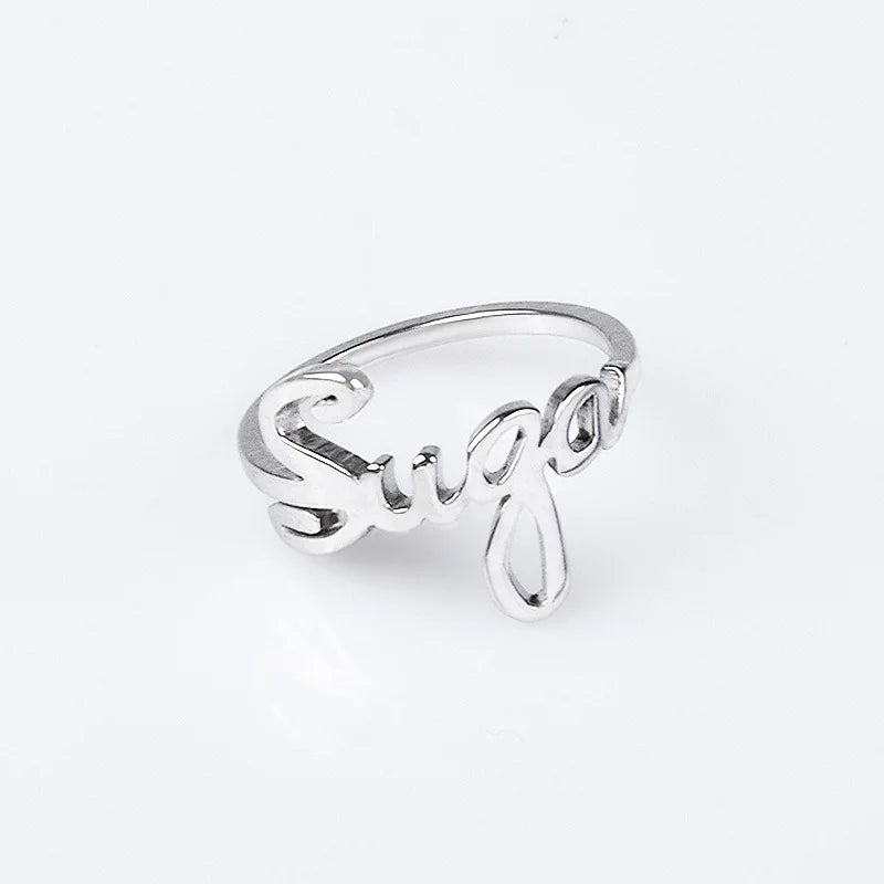 Kpop Group Members SUGA V J HOPE RM JIMIN Rings For Women Size 8# Anillos Mujer