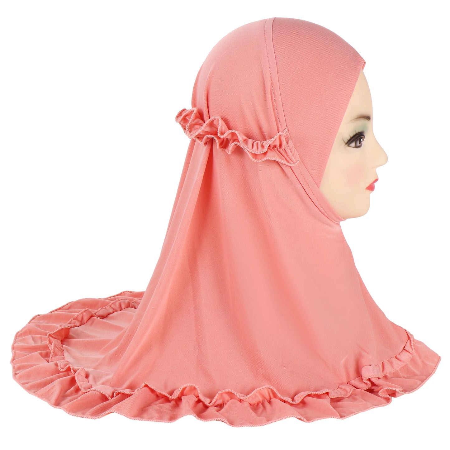 H361 Beautiful Fit 3-6 Years Old Girls Cute Hijab Head Scarf With Crinkles Baby Muslim Shawl Turban Caps