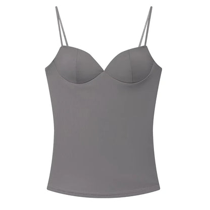 HXAO Woman Tops Corset Crop Top Women Sleeveless Black Brown Top With Straps Camisole Bodycon Backless Sexy Tops Bustier