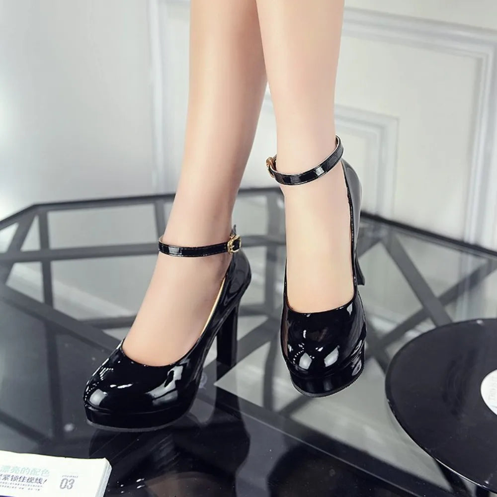 2025 Women's Black High Heels Spring Casual Shoes Women's High Heels Solid Color Wedge Shoes Plus Size High Heels Size 34-40