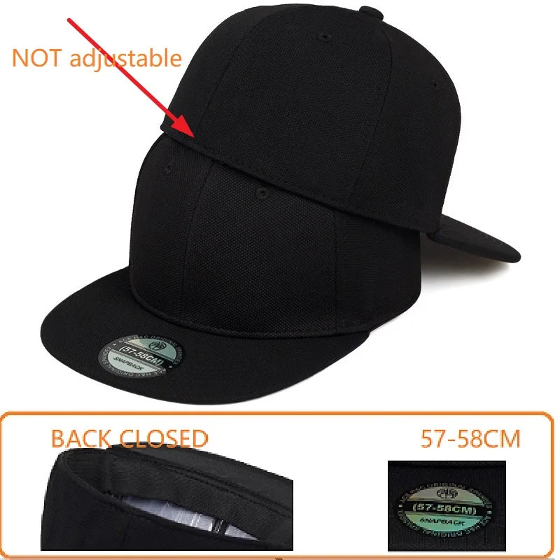 Back Closed Baseball Caps Full Closure Snapback Hats Hip Hop Hat for Men Women58-60cm Dad Hats Cap Kids Adults