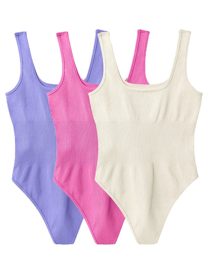 New Trend Solid Color Women's Bodysuit Sexy Sleeveless Tank Top Body Shaping Clothing Yoga Gym Workout One Piece Bodysuit