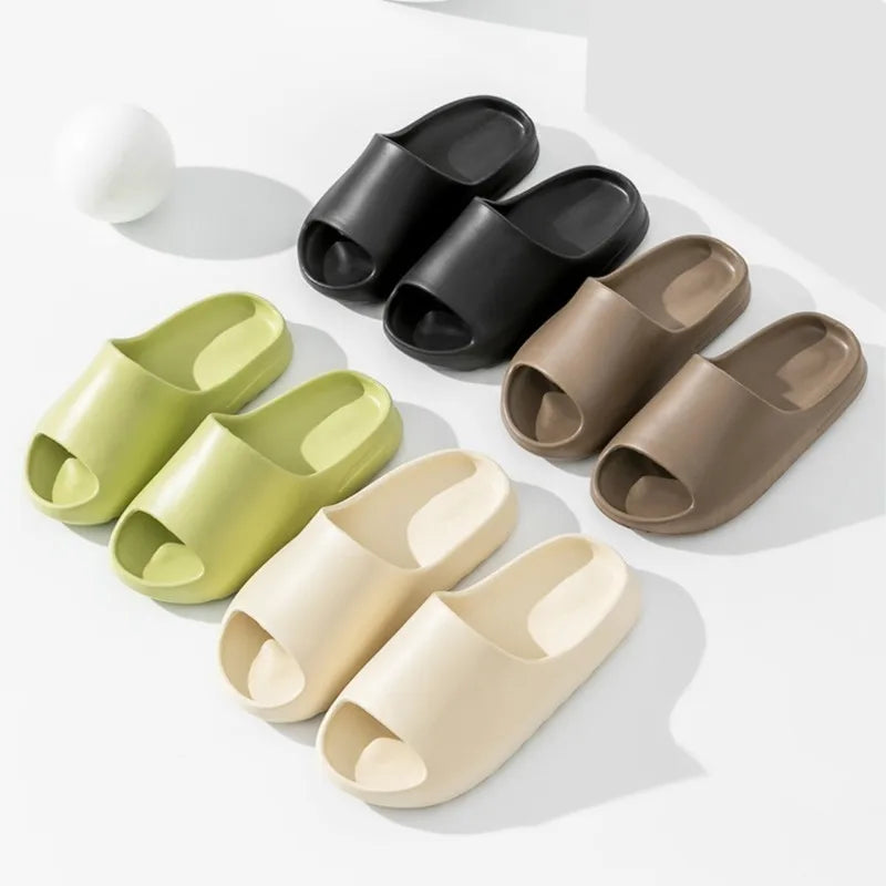 Evshine Women's Coconut Slippers Cloud Thick-soled Sandals Summer Fashion Soft Bottom Men Beach Shoes EVA Non-slip Bath Slides