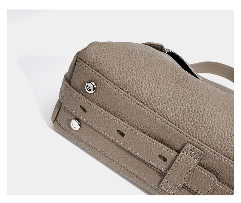 First Layer Cow Leather 33cm Tote Bag Fashionable Women's Bag New Design Large Capacity Soft Portable Shoulder Crossbody Bag