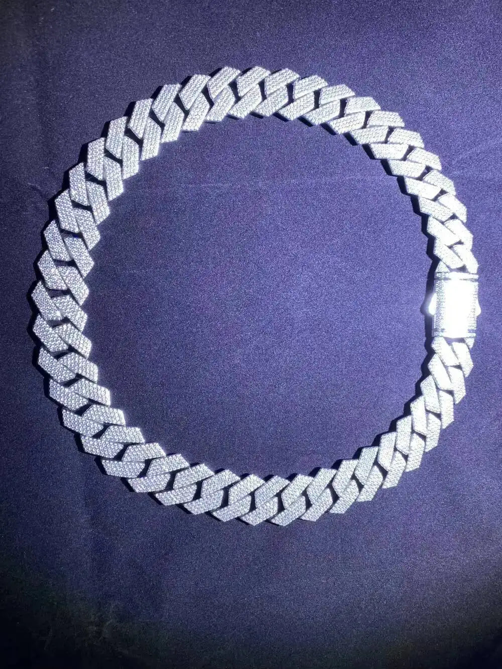 22MM Custom Hip Hop Moissanite Diamond 925 Cuban Link Chain Heavy Cuban Chain for Anniversary Iced out Jewelry